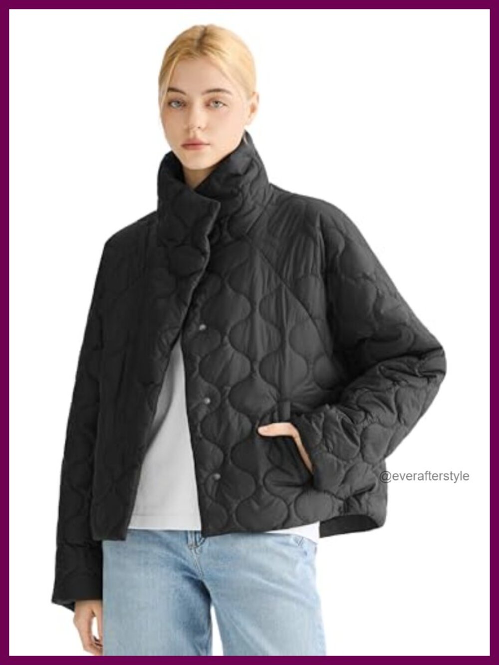 Oversized Quilted Cropped Lightweight Puffer Jacket